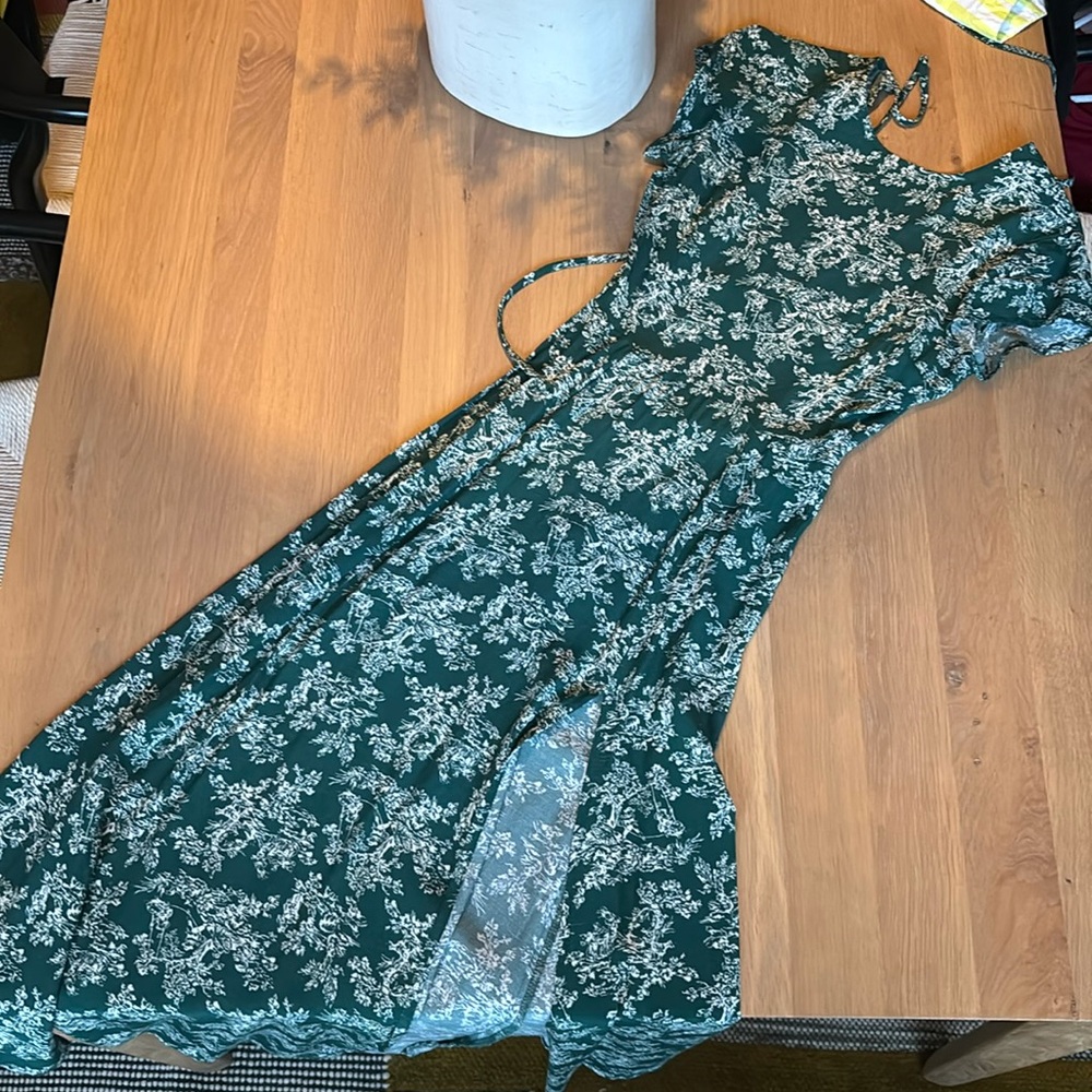 Urban Outfitters Open Back Garden Dress, High Slit